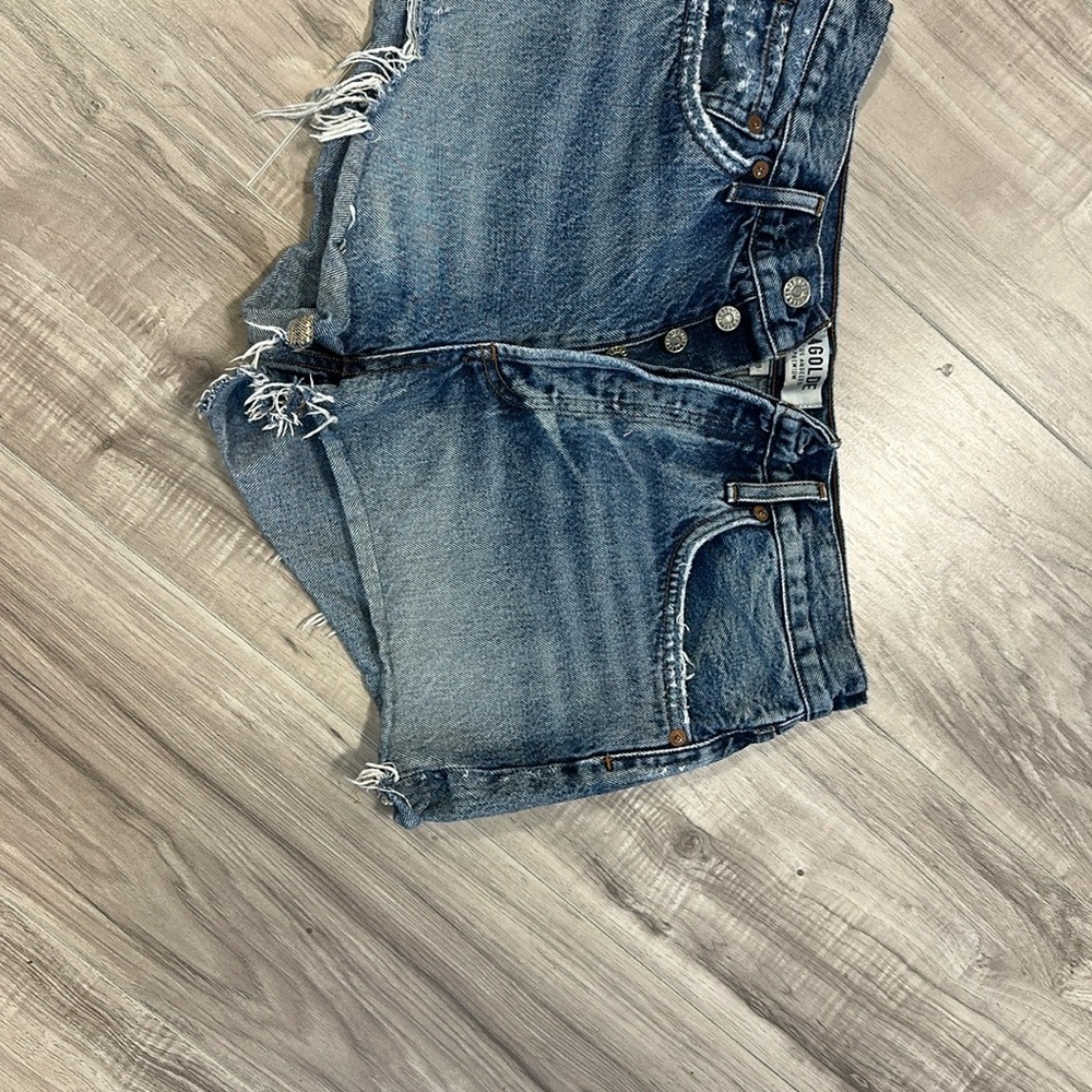 Agolde Parker Shorts Women's Blue Denim Shorts - Picture 6 of 6